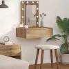 Öltözködőasztal LED -es lámpákkal Barna 60 x 40 x 70 cm Faanyag