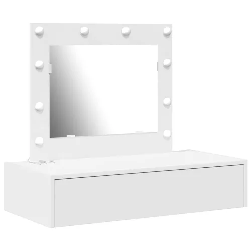 Öltözködőasztal LED -es lámpákkal Fehér 83 x 40 x 70 cm Faanyag