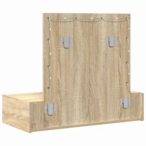 Öltözködőasztal LED -es lámpákkal Barna 83 x 40 x 70 cm Faanyag