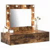 Öltözködőasztal LED -es lámpákkal Barna 83 x 40 x 70 cm Faanyag