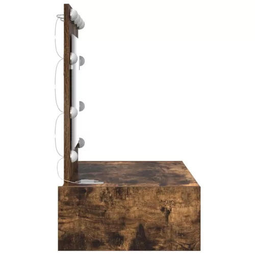 Öltözködőasztal LED -es lámpákkal Barna 83 x 40 x 70 cm Faanyag
