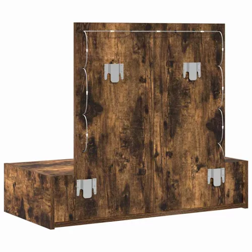 Öltözködőasztal LED -es lámpákkal Barna 83 x 40 x 70 cm Faanyag
