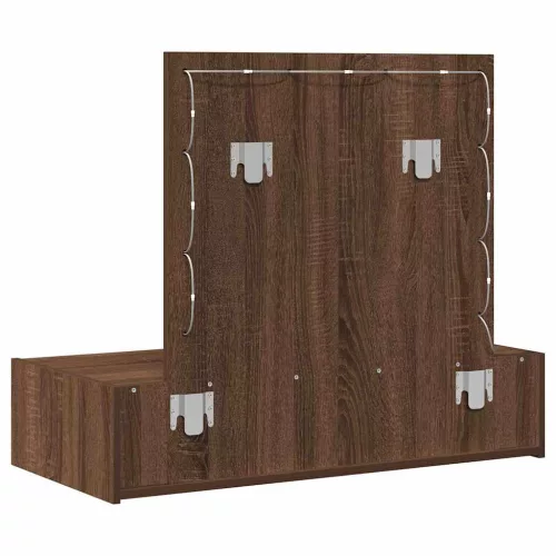 Öltözködőasztal LED -es lámpákkal Barna 83 x 40 x 70 cm Faanyag
