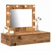 Öltözködőasztal LED -es lámpákkal Barna 83 x 40 x 70 cm Faanyag