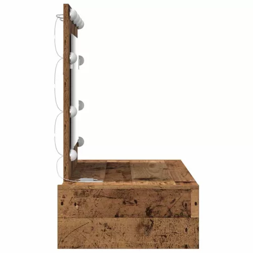 Öltözködőasztal LED -es lámpákkal Barna 83 x 40 x 70 cm Faanyag