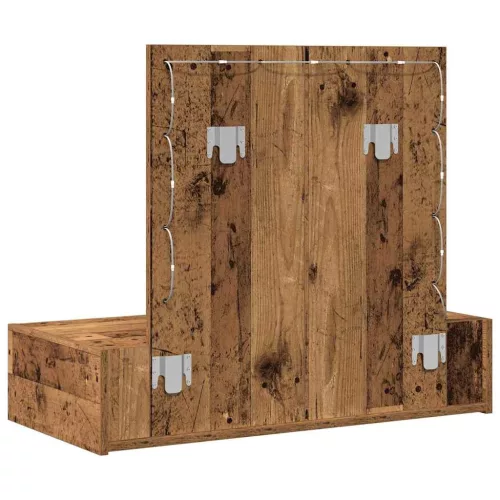 Öltözködőasztal LED -es lámpákkal Barna 83 x 40 x 70 cm Faanyag
