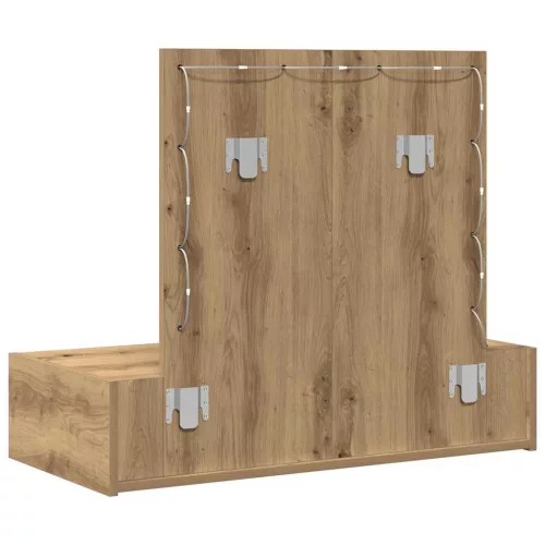Öltözködőasztal LED -es lámpákkal Barna 83 x 40 x 70 cm Faanyag