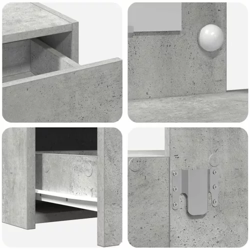 Öltözködőasztal fiókkal Szürke 100 x 40 x 70 cm Faanyag