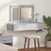 Öltözködőasztal fiókkal Szürke 100 x 40 x 70 cm Faanyag