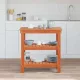 Munkapad polcokkal Viaszbarna 78.5 x 50 x 80 cm Tömör fenyőfa