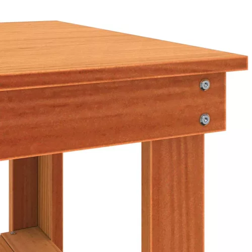 Munkapad polcokkal Viaszbarna 78.5 x 50 x 80 cm Tömör fenyőfa