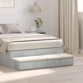   Ágyfiókok fiókkal Beton szürke 120 x 36.5 x 16.5 cm Faanyag