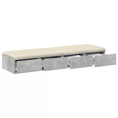 Ágyfiókok fiókkal Beton szürke 120 x 36.5 x 16.5 cm Faanyag
