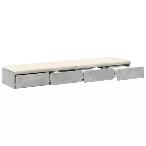 Ágyfiókok fiókkal Beton szürke 150 x 36.5 x 16.5 cm Faanyag