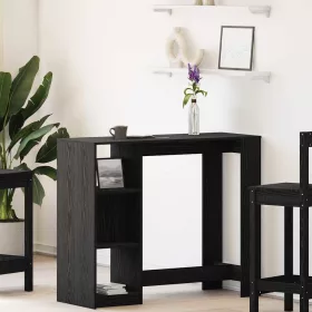   Bárasztal polcokkal Fekete tölgy 124 x 46 x 103.5 cm Faanyag