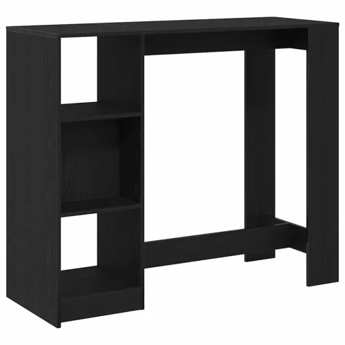 Bárasztal polcokkal Fekete tölgy 124 x 46 x 103.5 cm Faanyag