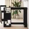 Bárasztal polcokkal Fekete tölgy 124 x 46 x 103.5 cm Faanyag