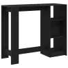 Bárasztal polcokkal Fekete tölgy 124 x 46 x 103.5 cm Faanyag