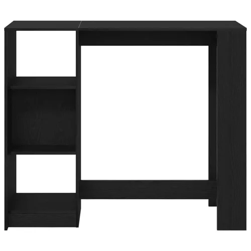 Bárasztal polcokkal Fekete tölgy 124 x 46 x 103.5 cm Faanyag