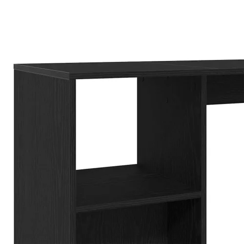 Bárasztal polcokkal Fekete tölgy 124 x 46 x 103.5 cm Faanyag
