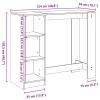 Bárasztal polcokkal Fekete tölgy 124 x 46 x 103.5 cm Faanyag