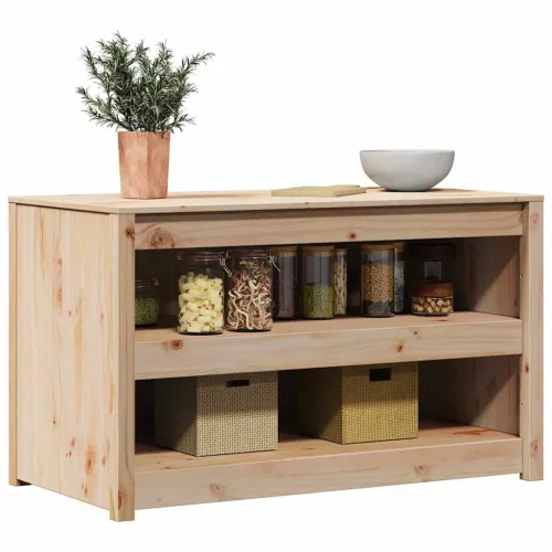 Konyhaszekrény polcokkal Barna 106 x 55 x 64 cm Tömör fenyőfa