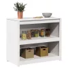 Konyhaszekrény polcokkal Fehér 106 x 55 x 92 cm Tömör fenyőfa