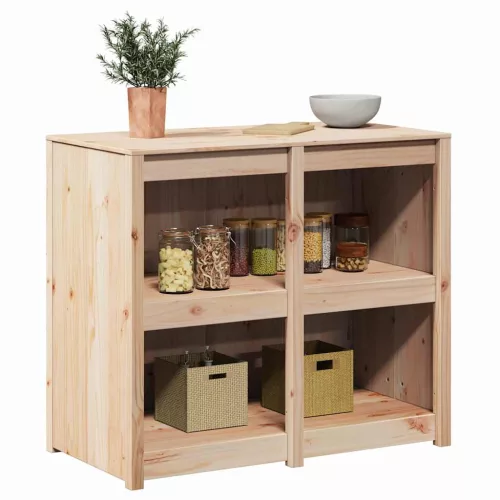 Konyhaszekrény polcokkal Barna 106 x 55 x 92 cm Tömör fenyőfa