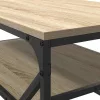 Dohányzóasztal sonoma tölgy 90 x 50 x 40 cm Műszaki fa és acél
