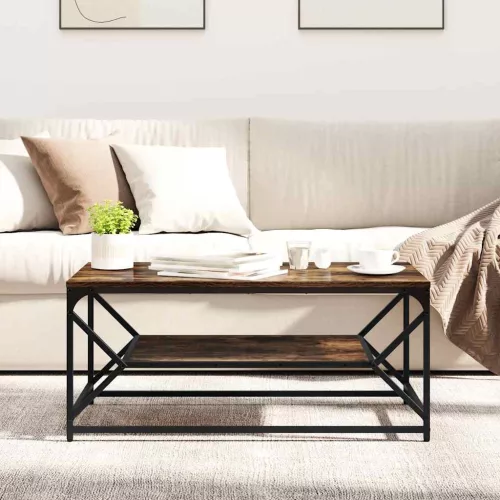 Dohányzóasztal Füstölt tölgy 90 x 50 x 40 cm Műszaki fa és acél