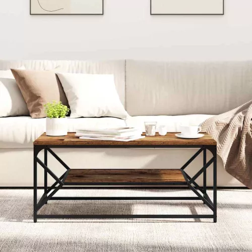 Dohányzóasztal Régi fa 90 x 50 x 40 cm Műszaki fa és acél