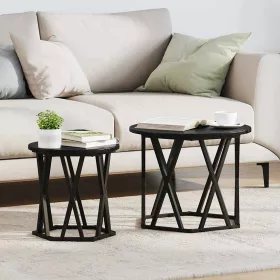Oldal asztal 2 pcs Musta tammi 50 x 50 x 40 cm