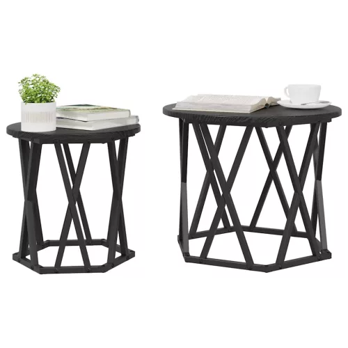 Oldal asztal 2 pcs Musta tammi 50 x 50 x 40 cm