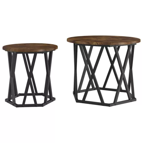 Oldal asztal 2 pcs Füstölt tölgy 50 x 50 x 40 cm