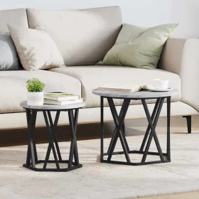Oldal asztal 2 pcs Szürke sonoma 50 x 50 x 40 cm