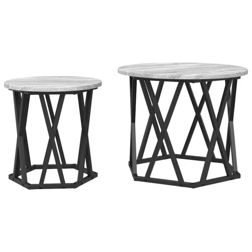 Oldal asztal 2 pcs Szürke sonoma 50 x 50 x 40 cm
