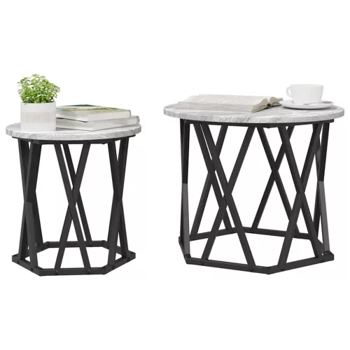 Oldal asztal 2 pcs Szürke sonoma 50 x 50 x 40 cm