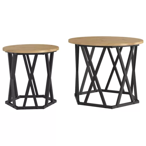 Oldal asztal 2 pcs kézműves tölgy 50 x 50 x 40 cm