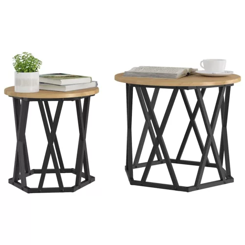 Oldal asztal 2 pcs kézműves tölgy 50 x 50 x 40 cm