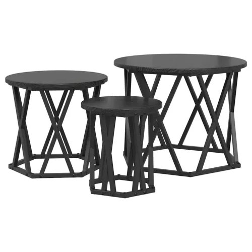 Fészek oldalsó asztal 3 pcs Musta tammi 53 x 53 x 40 cm