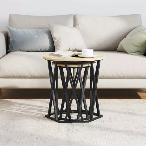 Dohányzóasztal 2 pcs sonoma tölgy 50 x 50 x 50 cm