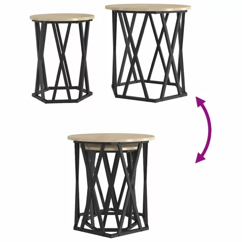 Dohányzóasztal 2 pcs sonoma tölgy 50 x 50 x 50 cm