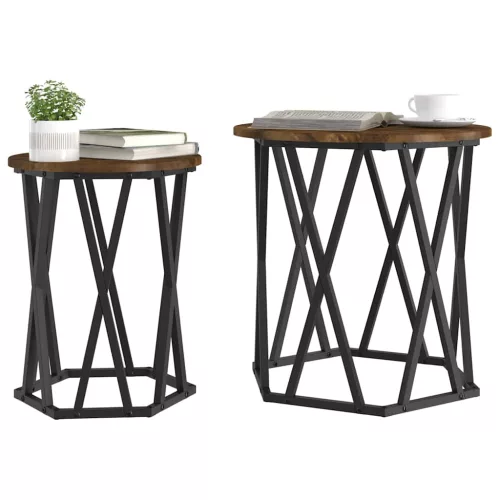 Dohányzóasztal 2 pcs Füstölt tölgy 50 x 50 x 50 cm