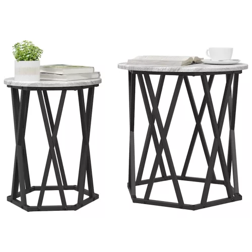 Dohányzóasztal 2 pcs Szürke sonoma 50 x 50 x 50 cm