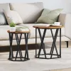 Dohányzóasztal 2 pcs Régi fa 50 x 50 x 50 cm Műszaki fa és acél
