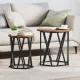 Dohányzóasztal 2 pcs Régi fa 50 x 50 x 50 cm Műszaki fa és acél