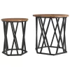 Dohányzóasztal 2 pcs Régi fa 50 x 50 x 50 cm Műszaki fa és acél