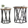 Dohányzóasztal 2 pcs Régi fa 50 x 50 x 50 cm Műszaki fa és acél