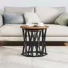 Dohányzóasztal 2 pcs Régi fa 50 x 50 x 50 cm Műszaki fa és acél