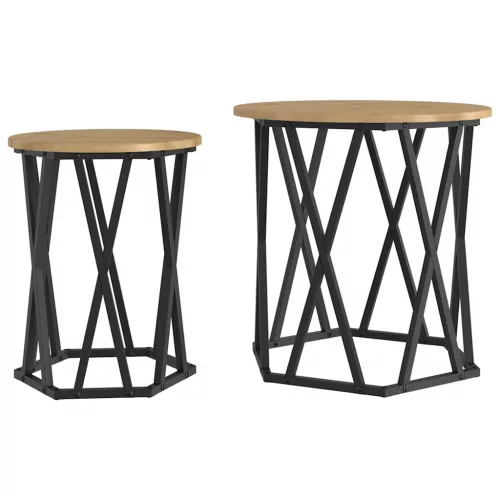 Dohányzóasztal 2 pcs kézműves tölgy 50 x 50 x 50 cm